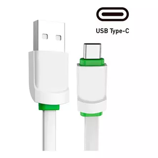 Cabo Usb De Dados Carga Tipo C Reforçado Rápido Turbo Cor Branco