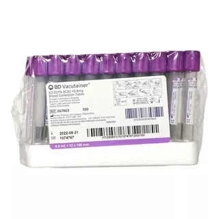 Tubos Vacutainer Tapa Lila 6ml - Edta K2