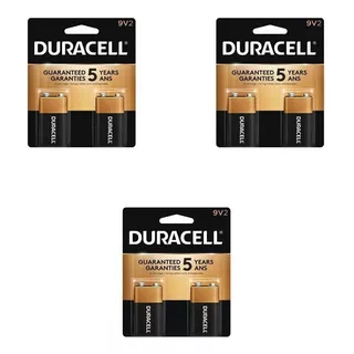 Kit Com 6 Baterias 9v Alcalina Duracell - 3 Cartelas