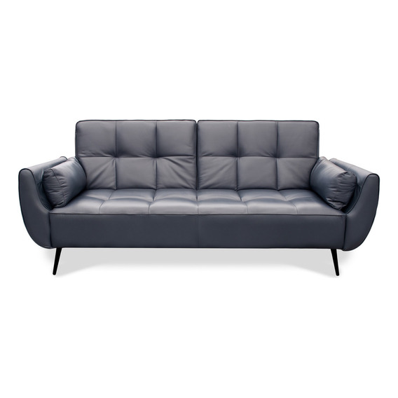 Sofa Cama Moderno De Piel Genuina Confortopiel Color Azul