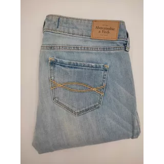 Jeans Abercrombie And Fitch Azul Deslavado 0 25x31 Mujer