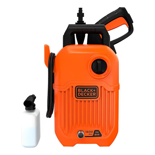 Hidrolavadora eléctrica Black+Decker BEPW1600 naranja de 1300W con 110 bar de presión máxima 220V