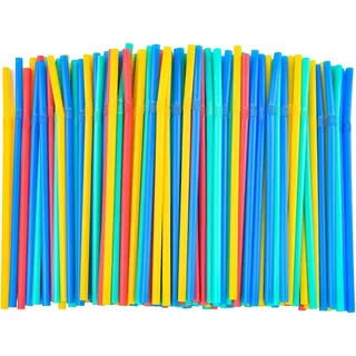 Bombilla Plasticas De Colores 100 Unidades Desechable 1062-1