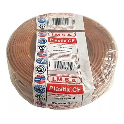 Cable Unipolar 1,50mm Pvc Marron Imsa Plastix Cf X100mts Color De La Cubierta Marrón