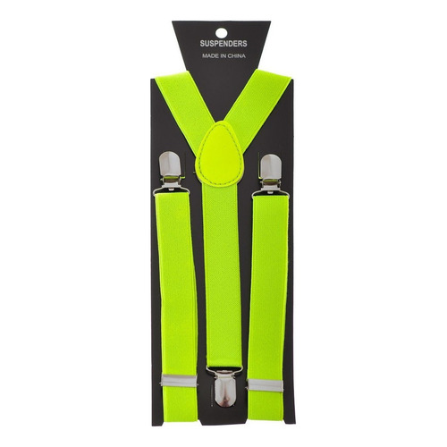 Tirantes Suspenders Unisex De Vestir Color Amarillo Fluo 20