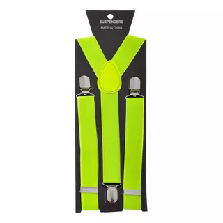 Tirantes Suspenders Unisex De Vestir Color Amarillo Fluo 20