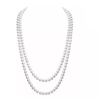 Merdia - Elegante Collar De Perlas Para Mujer, Color Blanco