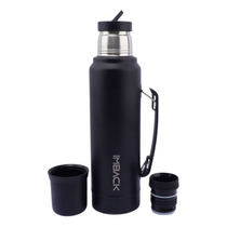 Termo Acero Inoxidable Doble Capa 1300 Ml 2 Picos Con Manija Color Negro