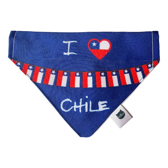 Bandana Para Mascotas Fiestas Patrias Diseño Chile Corazón