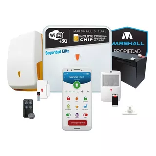 Kit Alarma Inalambrica Marshall 3 Gsm 3g Funciona Con Chip Aplicacion Para Celular Marshall App Domiciliaria Comercio
