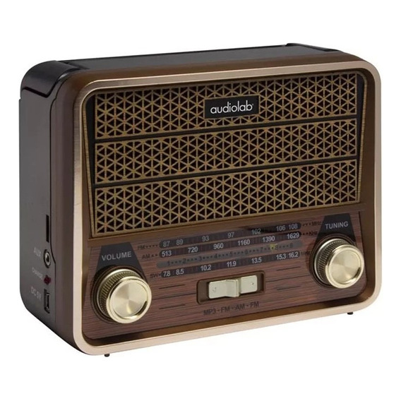 Radio Portatil Mini Retro Bluetooth Audiolab Vintage Usb Sd