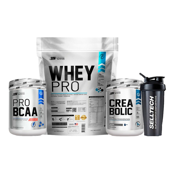 Un Whey Pro 5kg Chocolate+bcaa 500gr Naranja+creabolic 500gr