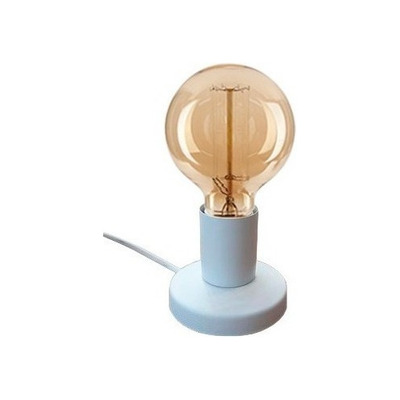 Velador De Mesa Minimalista Blanco Apto Led E27 Deco 