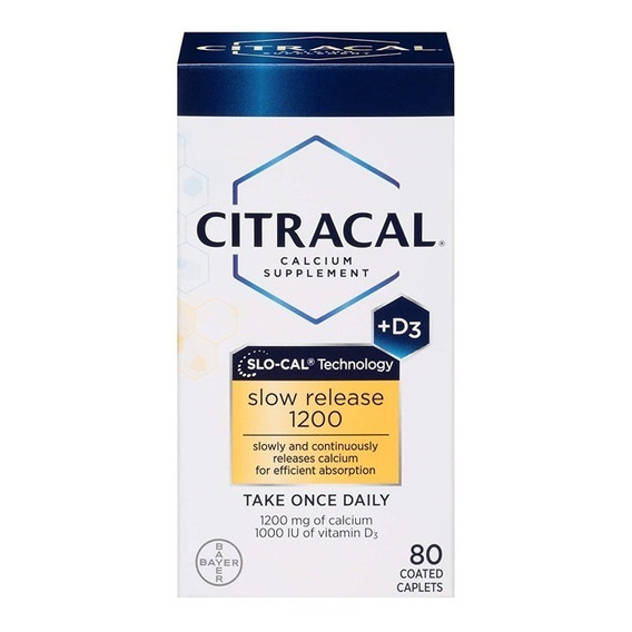 Citracal Slow Release 1200 1200 Mg Citrato De Calcio D3 X 80