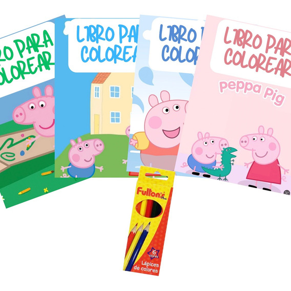 Pack 4 Libros Peppa Pig Para Colorear