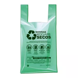 Sacola Plástica Verde 38x50 500un. Biodegradável - Original
