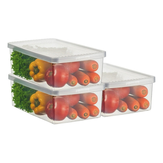 Caja Organizadora Plástico Tapa Ventilada Frutas X3 Sanremo