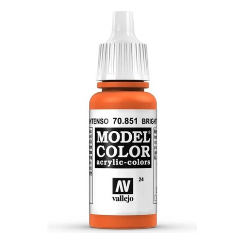 Vallejo Model Color 17ml Pintura Acrílica Color 24 Naranja Intenso 70.851