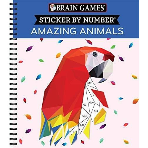 Brain Games - Sticker By Number Amazing Animals -..., de Publications International L. Editorial Publications International, Ltd. en inglés