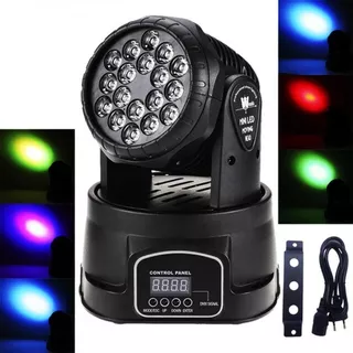 Canhão Luz Mini Moving Head 18 Leds X 3w Quadriled Festa Dj