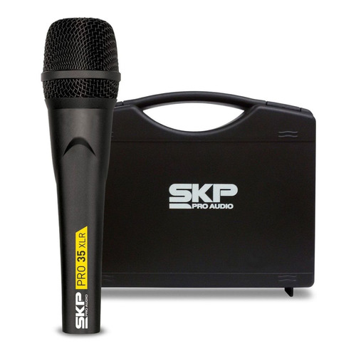 Micrófono vocal de cápsula alemán profesional Skp Pro35 XLR, color negro