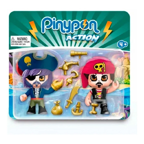 Pinypon Action Set Piratas X2 Figuras Blister + Accesorios