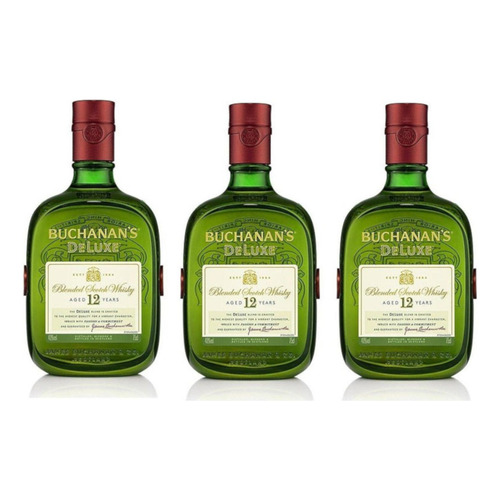 Paquete De 3 Whisky Buchanans Blend 12 Años 750 Ml