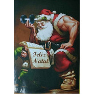 Enfeite De Natal Quadro Decorativo Papai Noel Fitness