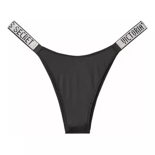 Victorias Secret Brazilian Strap Brillo Very Sexy Negro