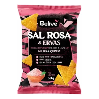 Tortilla Chips Belive Sal Rosa E Ervas 50g - Sem Glúten