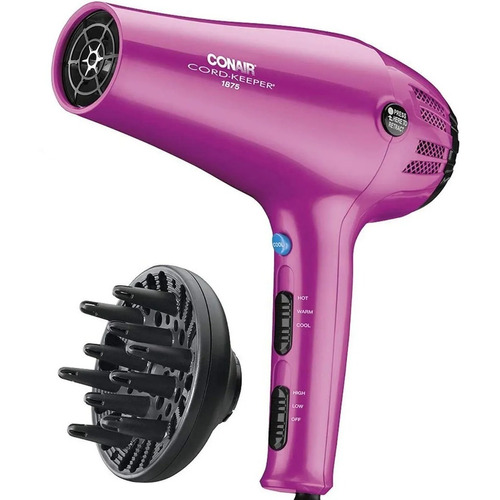 Secador De Pelo Conair Cordkeeper Rosa 1875 W Con Ionizador Voltaje