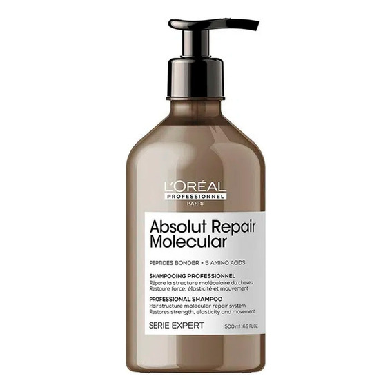 Shampoo Loreal Absolut Repair Molecular Cabello Dañado 500ml