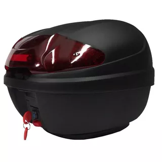 Baul Topcase Moto Plástico Negro Reforz 42l+ Kit Instalacion