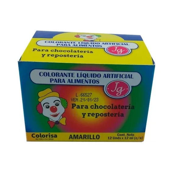 Caja De 12 Colorantes Payasito - mL a $9866