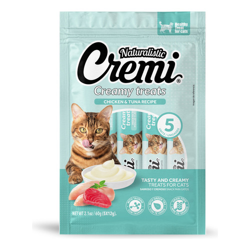 Snack Gatos - Cremi Pollo & Atún 60 Grs. Naturalistic