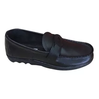 Mocasin Cuero Zapatos Hombre Varon Negro