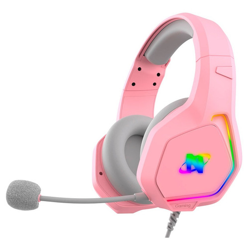 Auricular Gamer Nisuta Ps4 Vincha Con Microfono Con Leds Rgb Color Rosa
