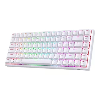 Teclado Gamer Bluetooth Royal Kludge Rk84 Qwerty Inglés Us Color Blanco Con Luz Rgb