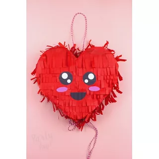 Piñata Cumpleaños Tematica Corazon Rojo