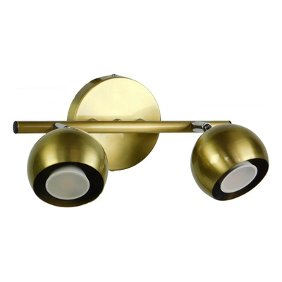 Aplique Pared 2 Luces Barral Moderno Oro Manu Gu10 Apto Led Oro Mate