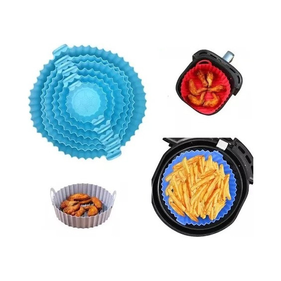 Set X6 Bandejas De Silicona Para Airfryer Freidora Protector