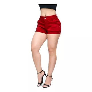 Short Feminino Setfor Jeans Bojo Modelador Vermelho