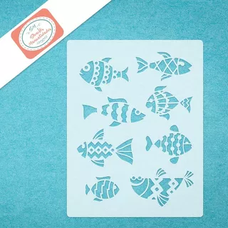 Plantilla Para Manualidades Variedad De Peces 02 Stencil