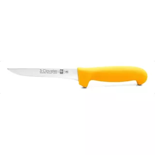 Cuchillo 3 Claveles Deshuesar Recto 13 Cm Carnicero Acero In Color Amarillo