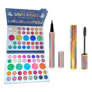 Set Regalo Unicornio Paleta Sombras Y Maquillaje Para Ojos