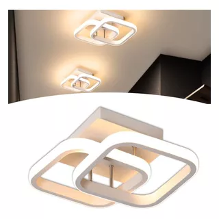 Plafon Luminária Led Moderno Duplo Quadrado De Embutir