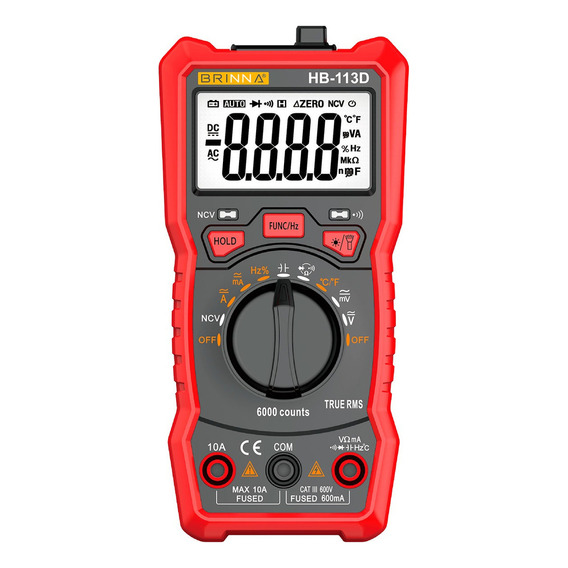 Brinna Multimetro Digital Tester HB-113D True Rms