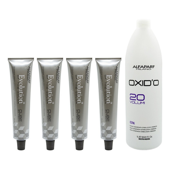 Kit Tintura Alfaparf Evolution X4 + Oxidante X 1000 Color