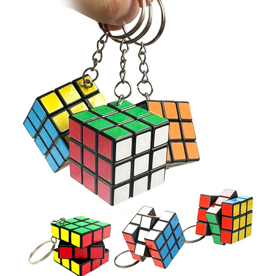 12 Llavero Cubo Rubik 3x3 Mayoreo Fiestas Bolo Cumpleaños