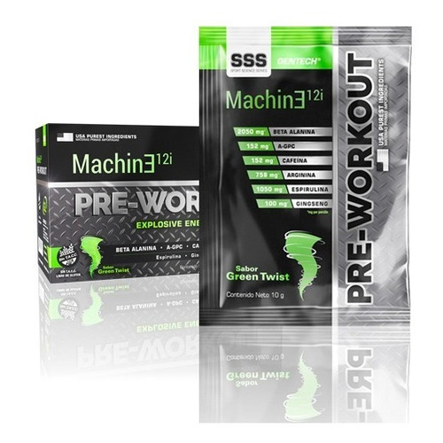 Machine 12i Preworkout Gentech 30srv Energia Y Rendimiento